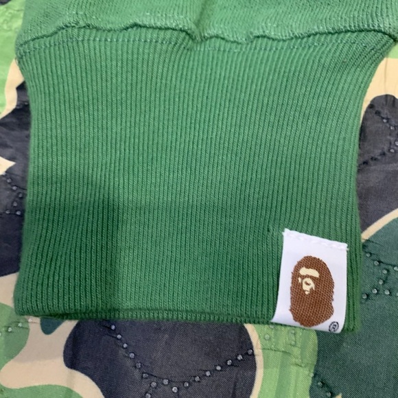 Bape A Bathing Ape Green Double Hood Shark Hoodie - Picture 7 of 8